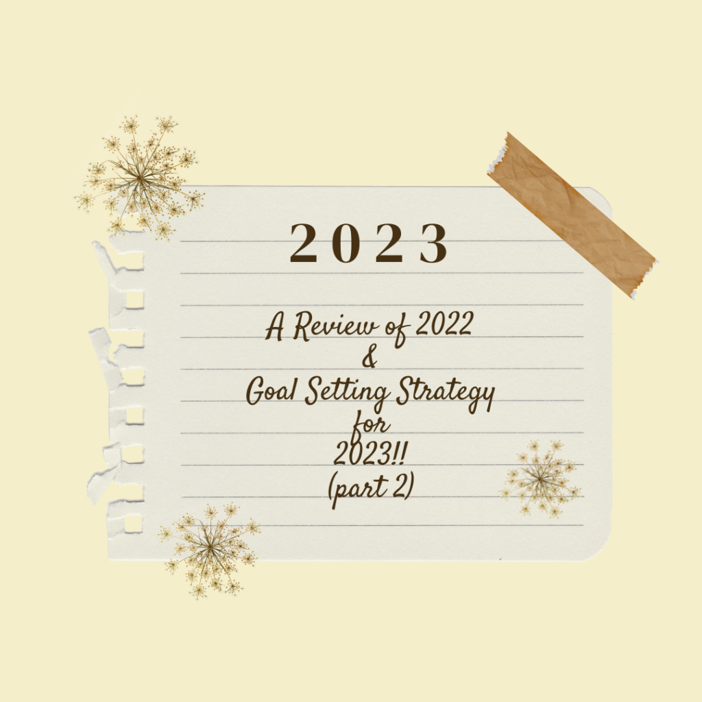 a review of 2022 and goal setting strategy for 2023 pertaining to quilting and blog