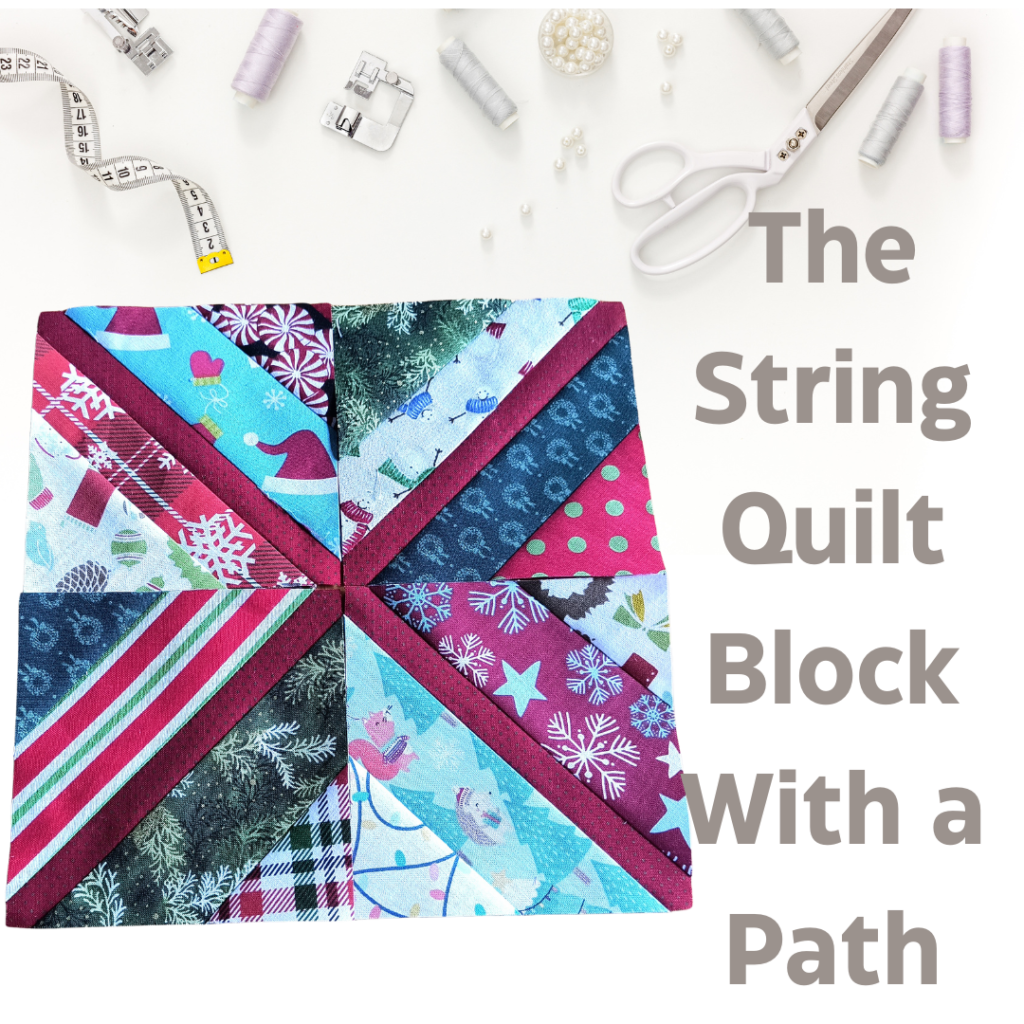 the string quilt block with a path
