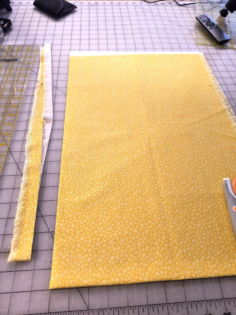 Fabric squared up and ready to cut.