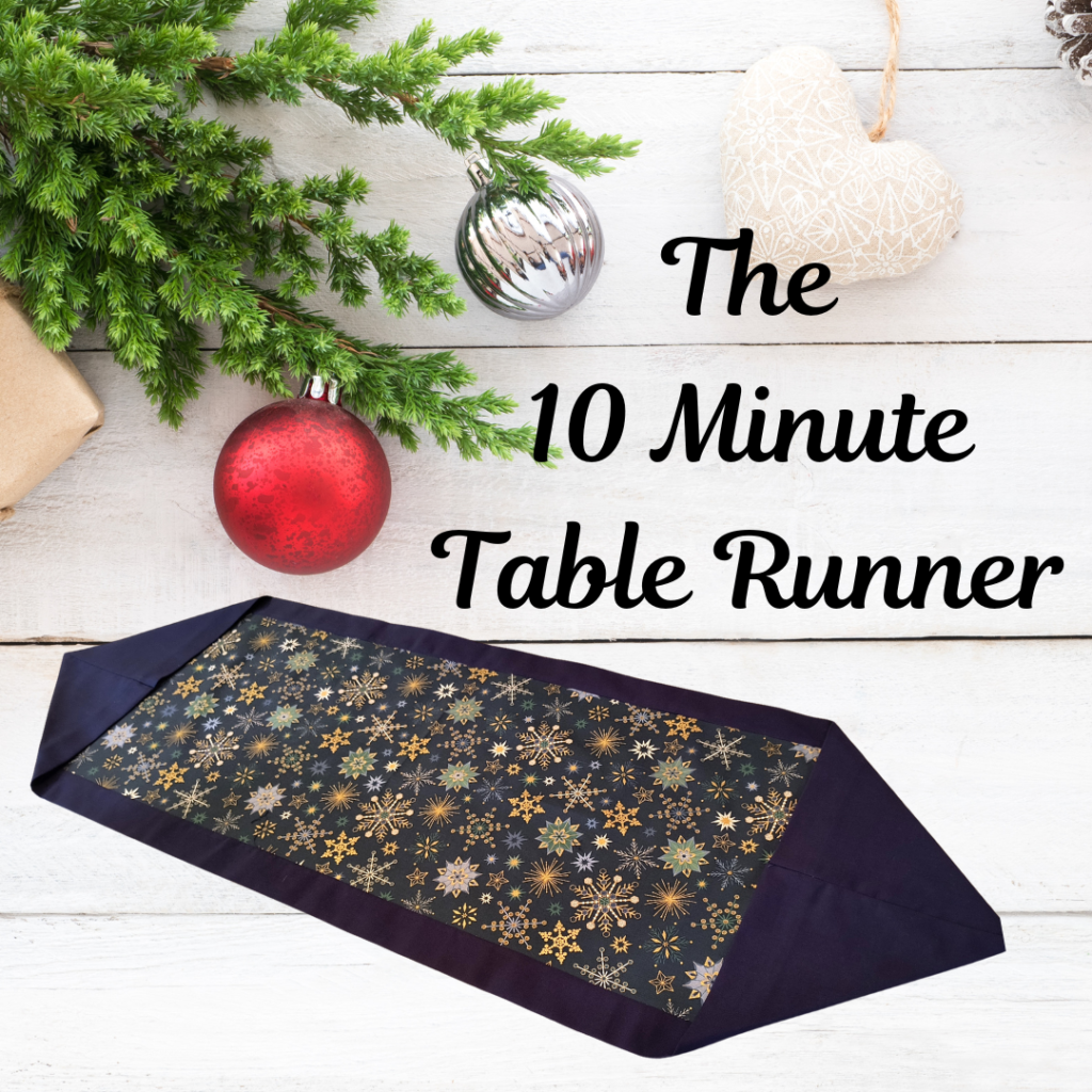 Christmas themed background with the table runner in front