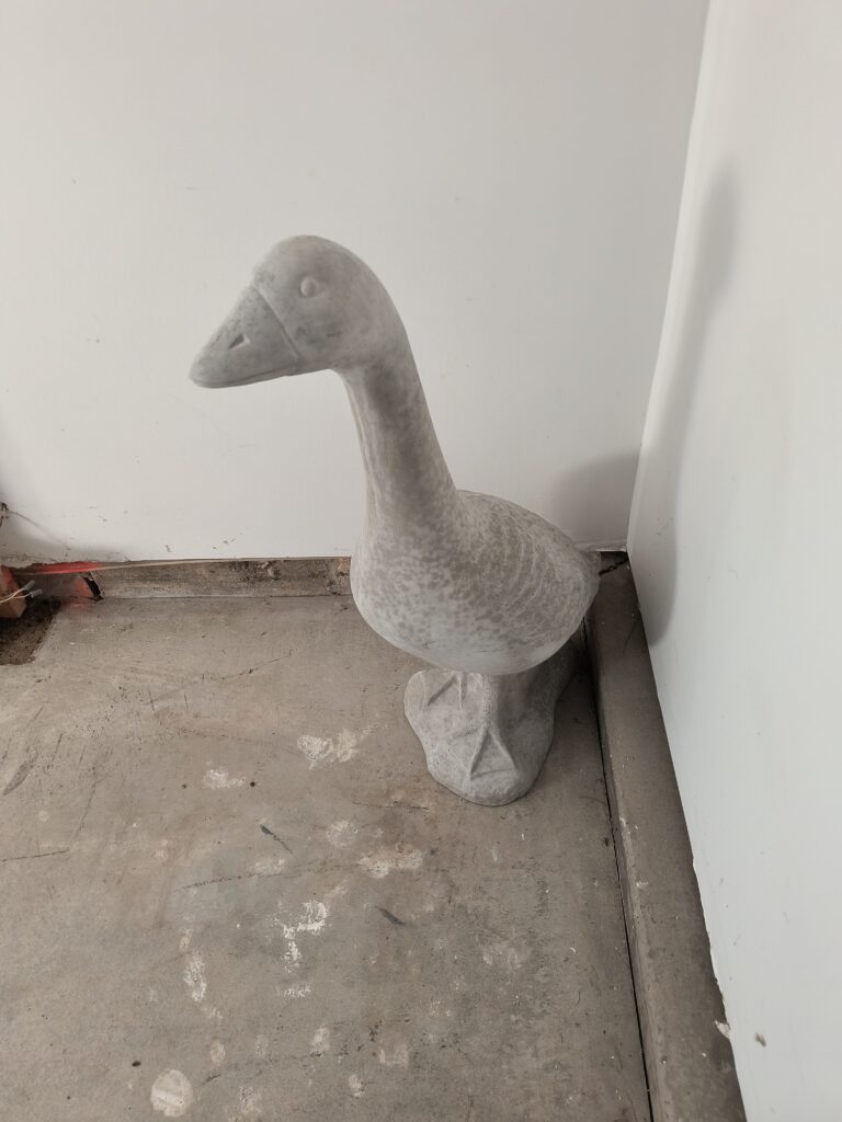 a concrete goose